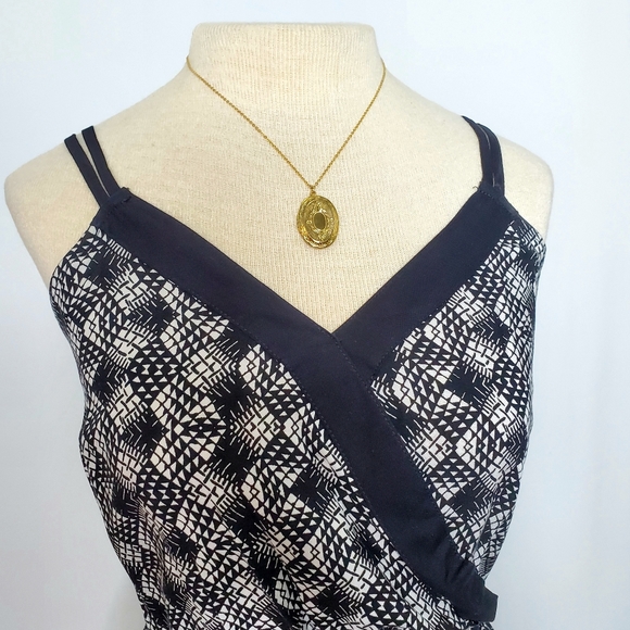 Black/White Xhilaration Romper - Size M (NWT) - Picture 2 of 12